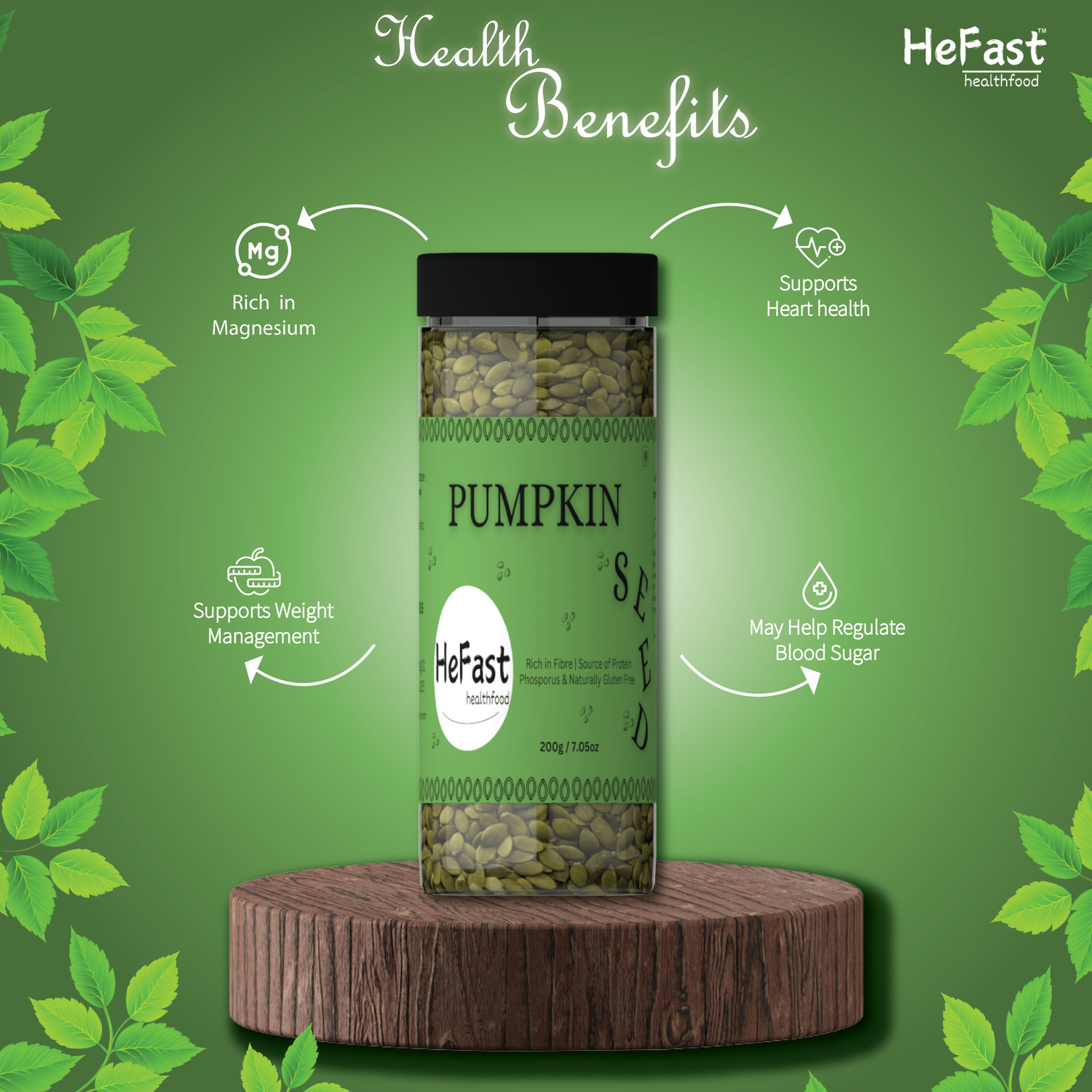 Image of HeFast HeFast HealthFood Seeds Combo Chia Seeds, Brown Flax Seeds, Pumpkin Seeds, Sunflower Seeds