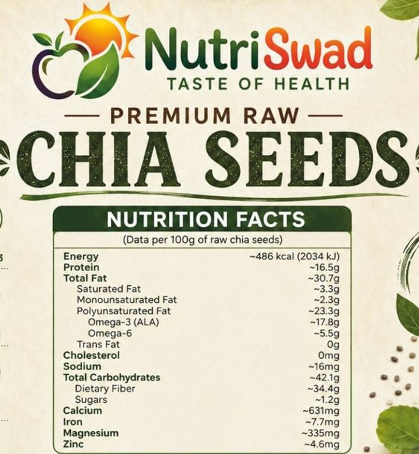 NutriSwad Premium Chia Seeds - Image 5