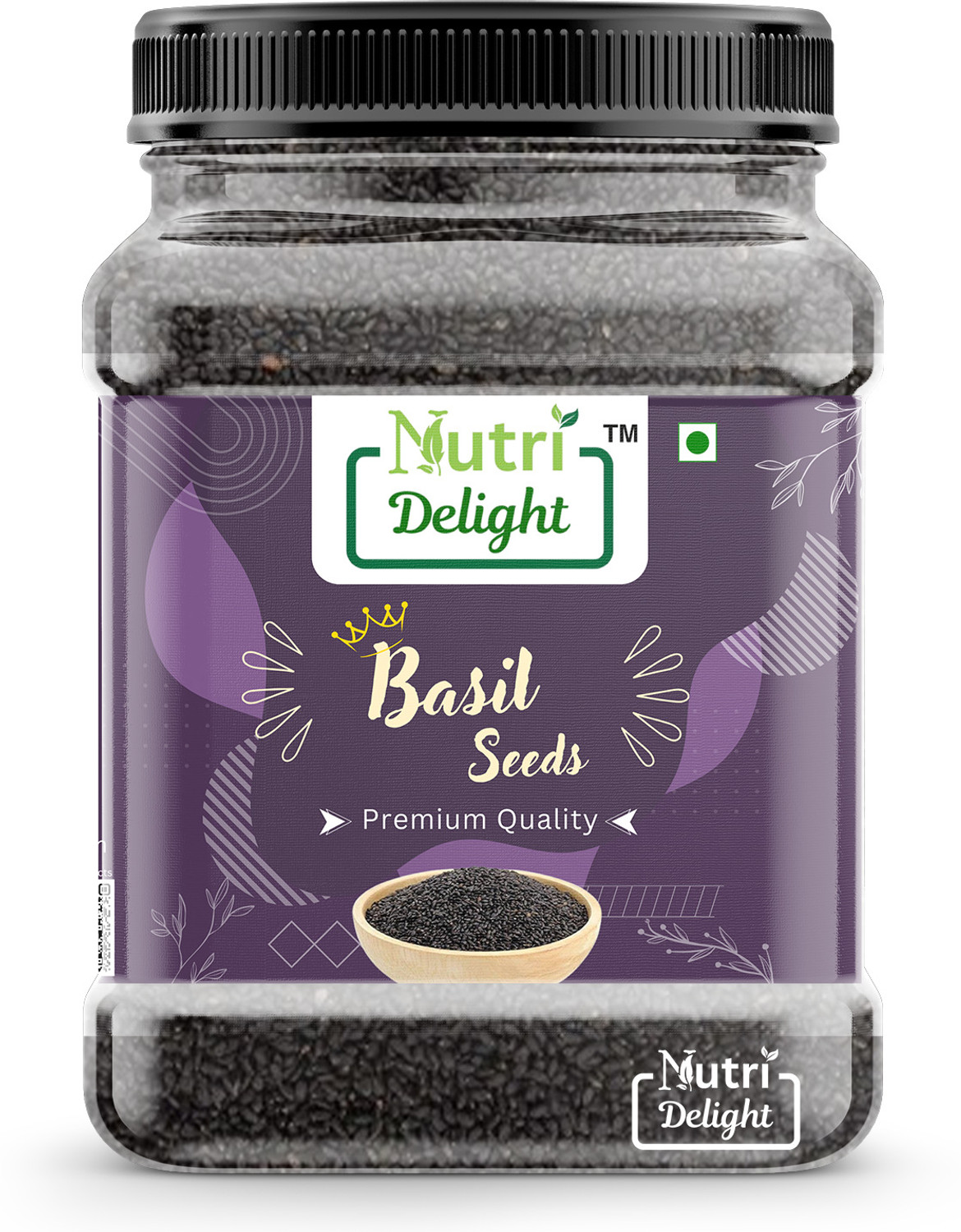 Image of Nutri Delight Raw Basil / Sabja /Tukhmariya seed for Weight loss with Omega 3 , Zinc and Fiber Basil Seeds