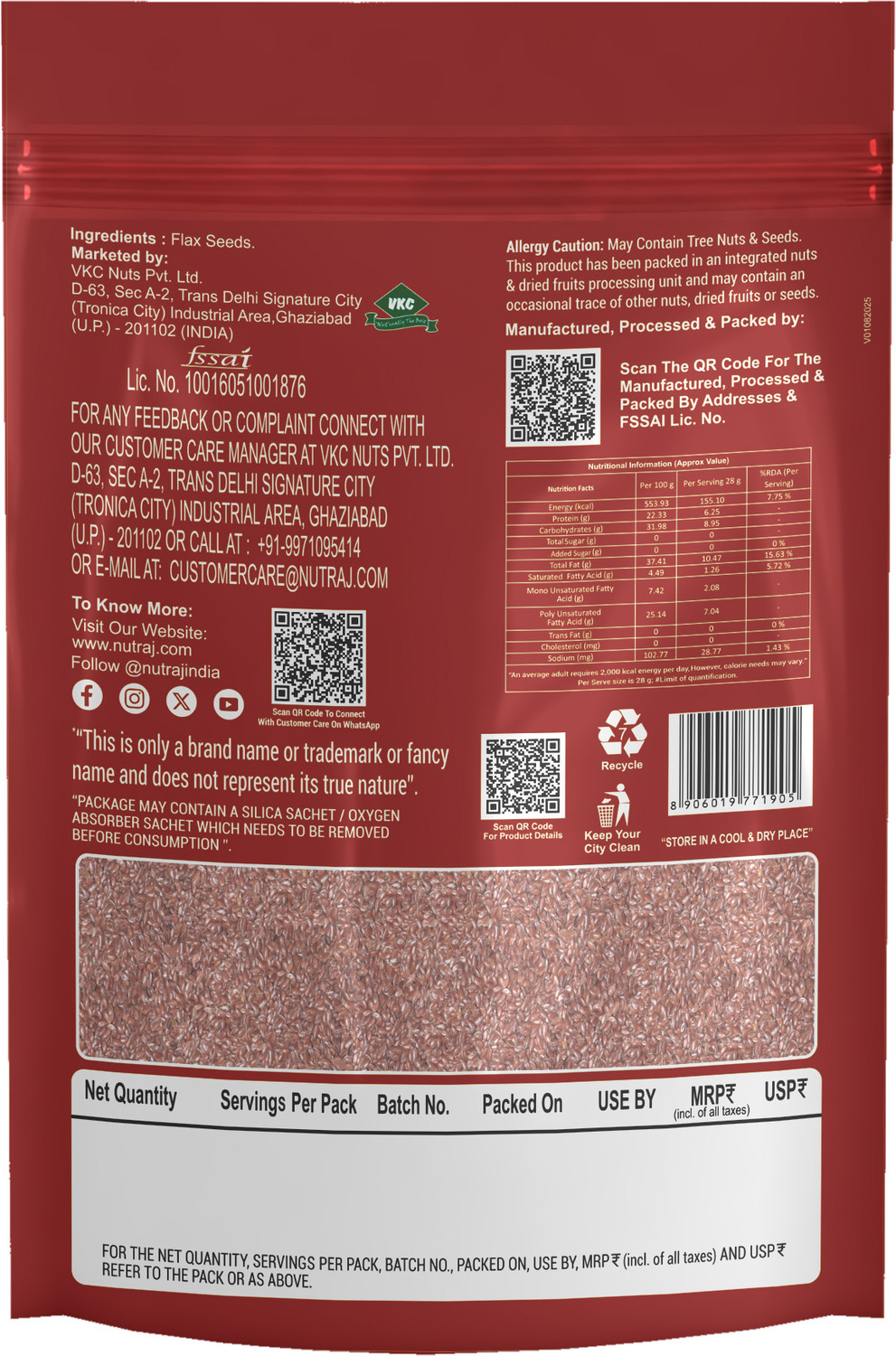 Image of Nutraj Flax Seeds 250 gm Brown Flax Seeds