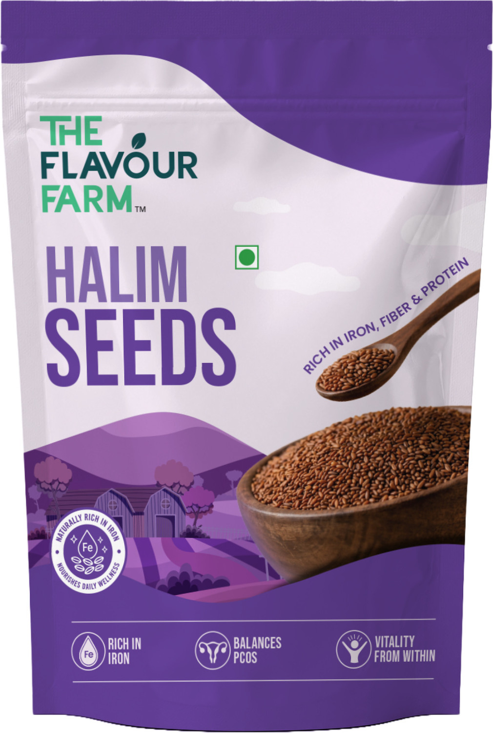 Image of The Flavour Farm Premium Halim Seeds - Iron Rich Garden Cress Superfood Garden Cress Seeds, Halim Seeds