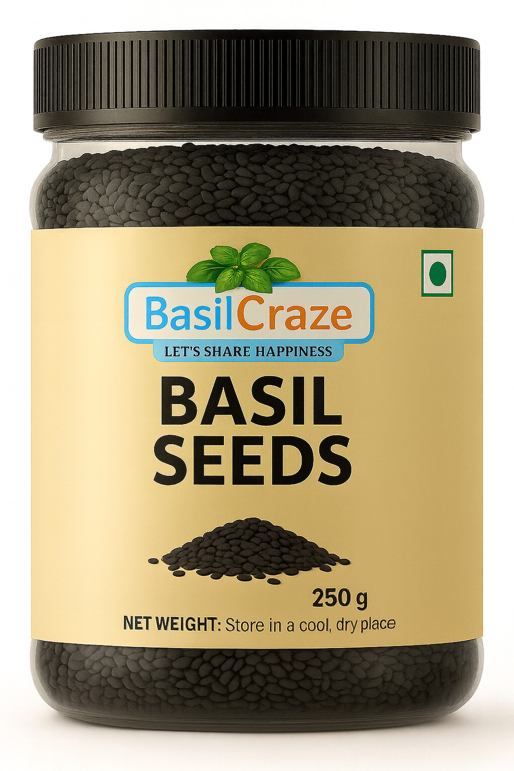 Image of crispcraze Raw Basil Seeds for Weight loss | Sabja Seeds | Tukmaria Basil Seeds Basil Seeds