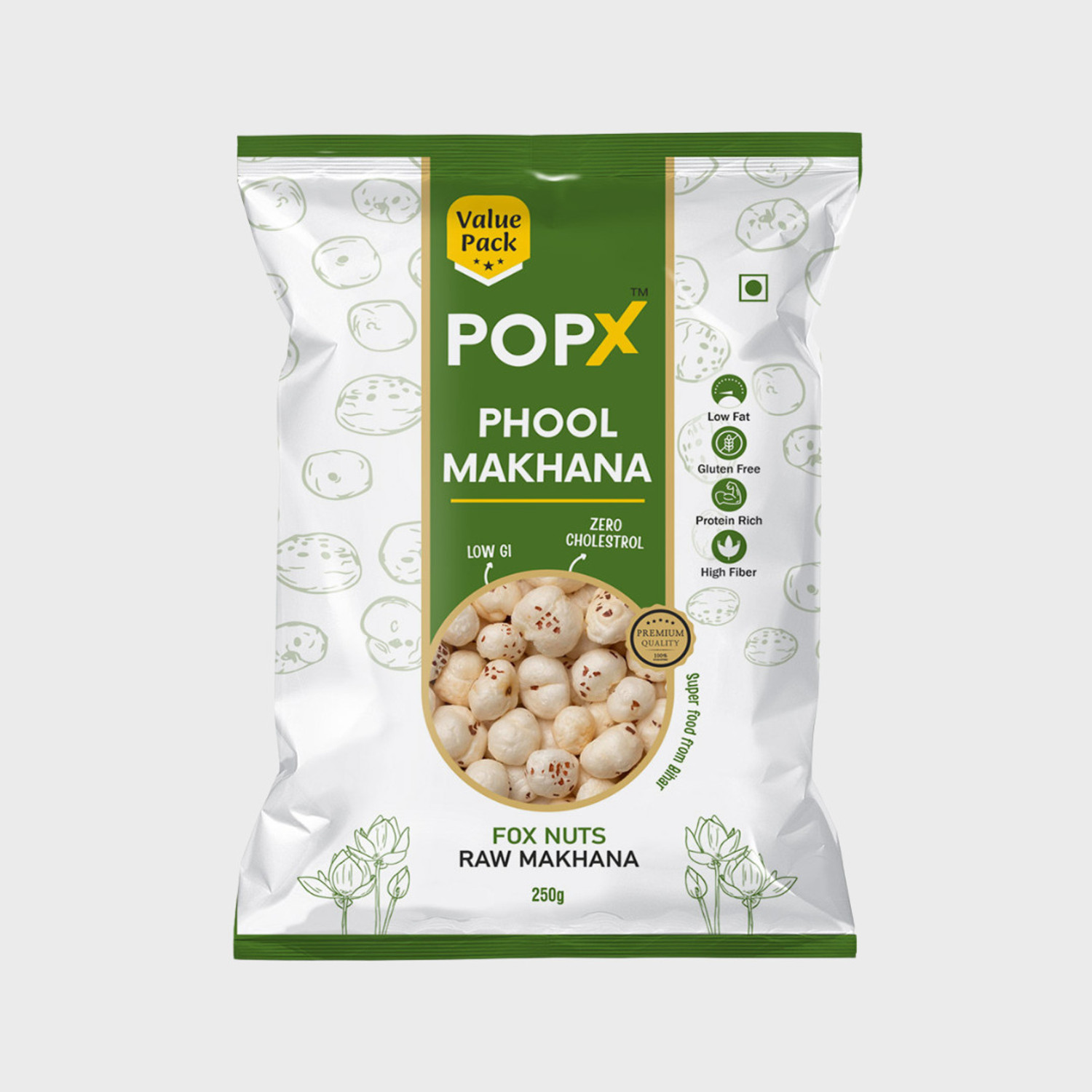 Image of POPX Plain Makhana || Size 12-15mm Makhana
