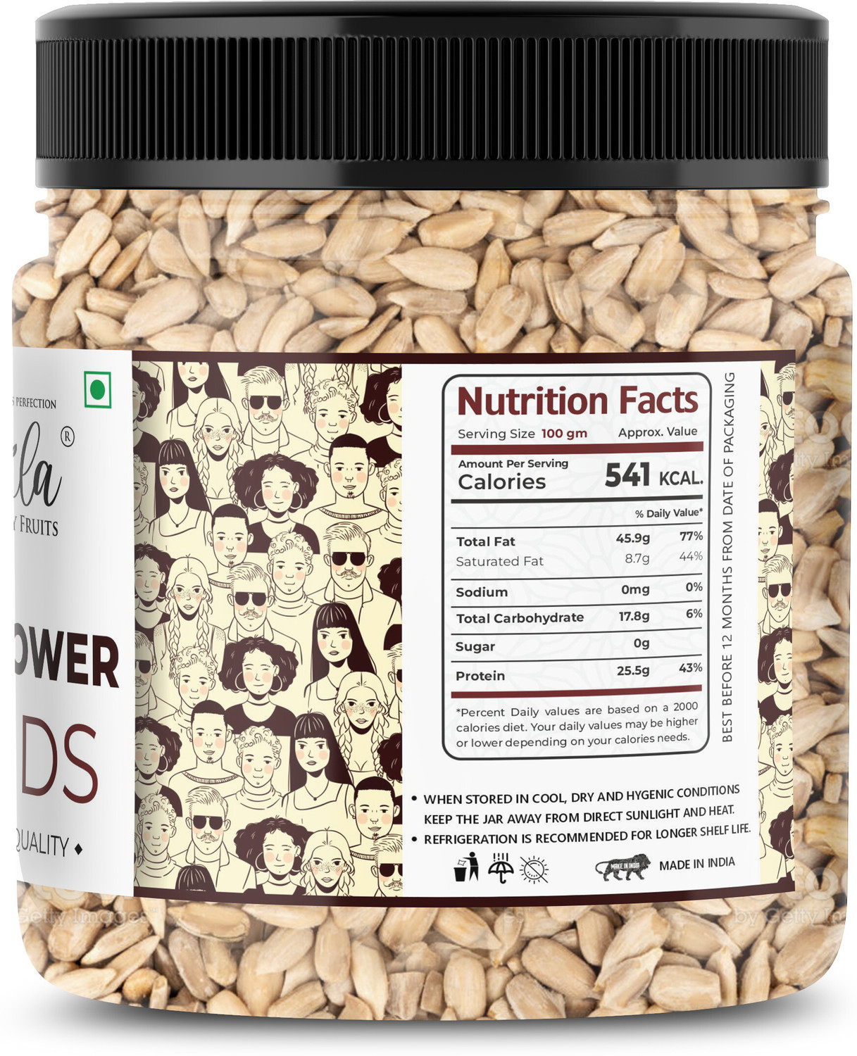 Image of lila dry fruits Sunflower seeds 500 gm Sunflower Seeds