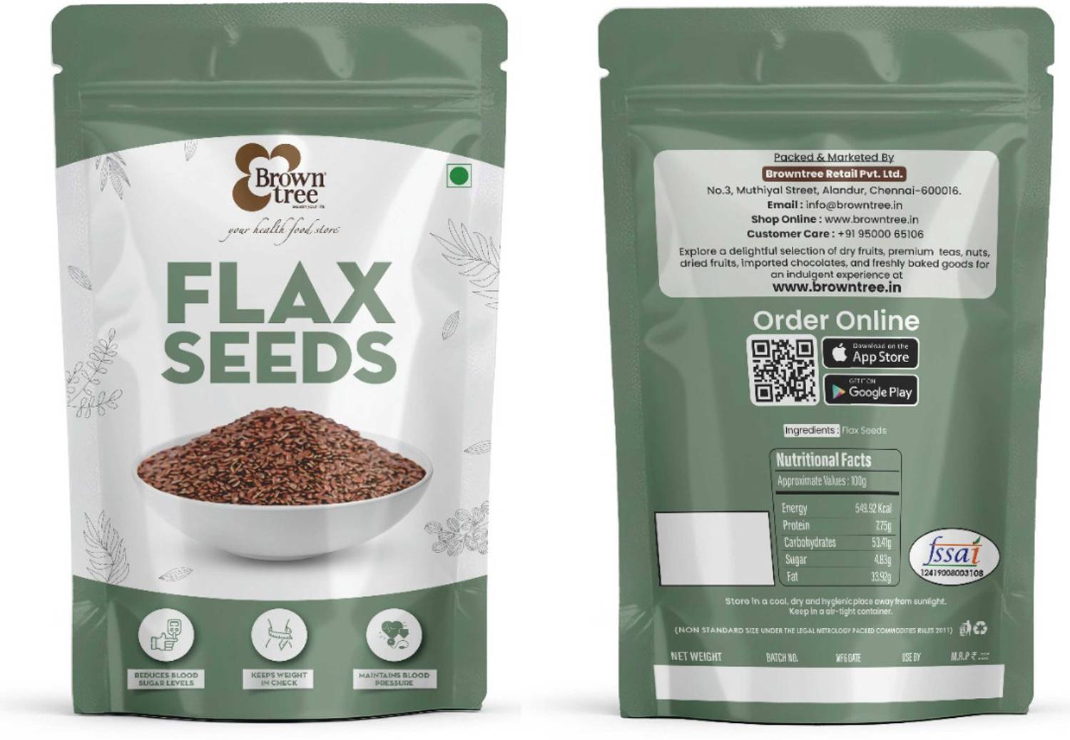 Brown tree Flax Seeds|Whole &Ground Flaxseed|Superfood for Weight Management &Heart Health| Brown Flax Seeds
