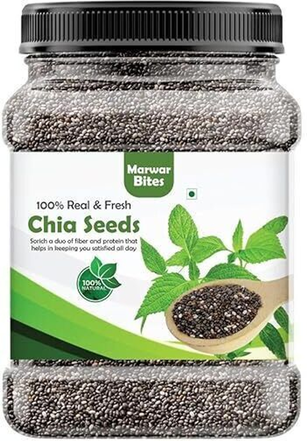 Image of Marwar Bites Chia Seeds - Seeds for Weight Management | Rich in Calcium, Protein & Fibre Chia Seeds