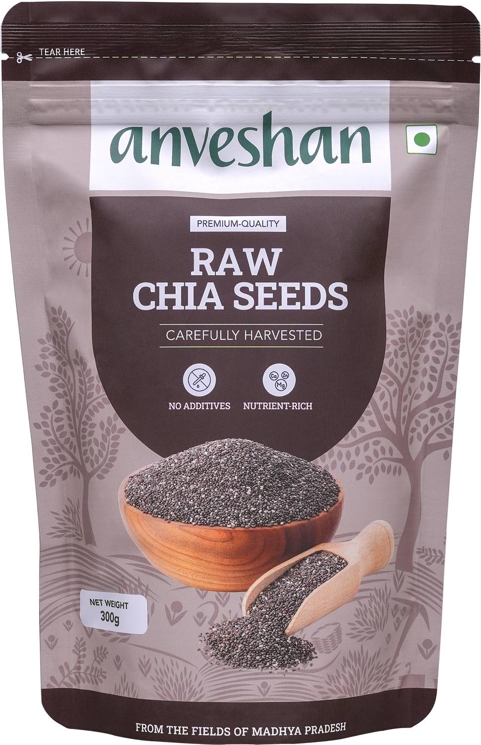 Anveshan Organic Chia Seed | 300gms Pouch| Rich in Omega-3 fatty acids | Chia Seeds