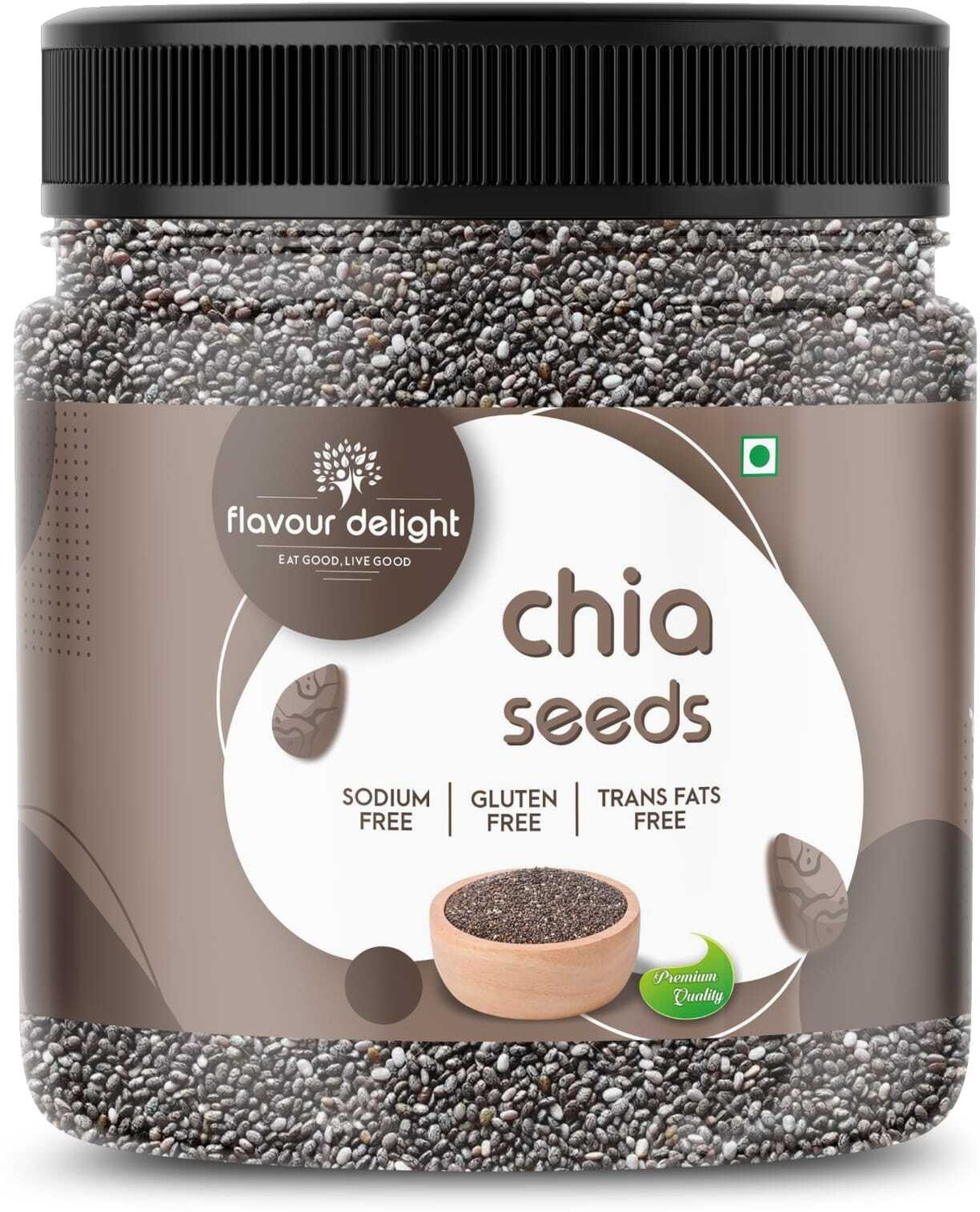Image of Flavour Delight Chia Seeds | Healthy Food for Eating | Diet Snacks for Weight Loss | Black Chia Seeds