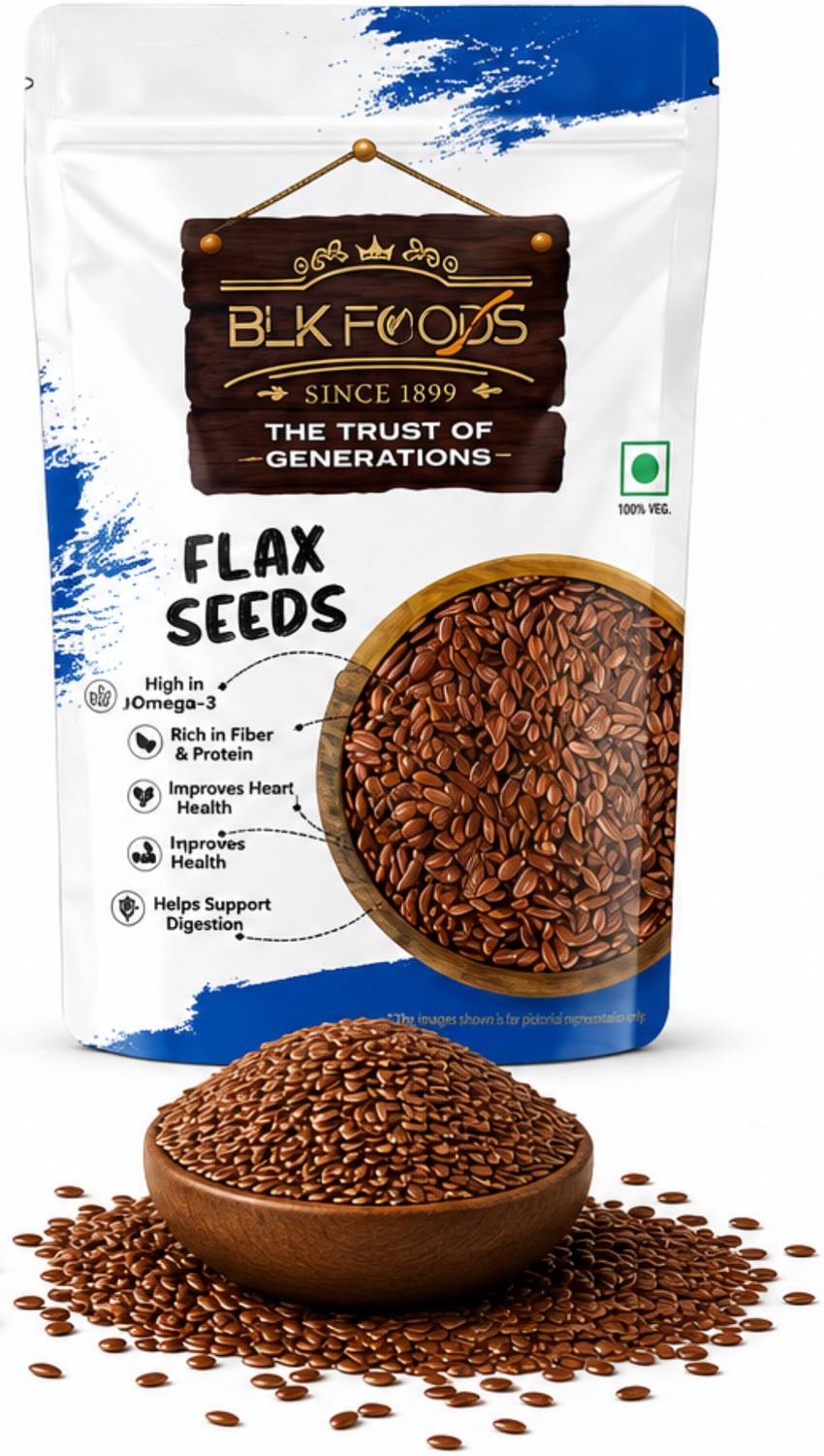 BLK FOODS Flax Seeds 250g (Alsi beej) for Eating | Rich in Omega 3 | Brown Flax Seeds