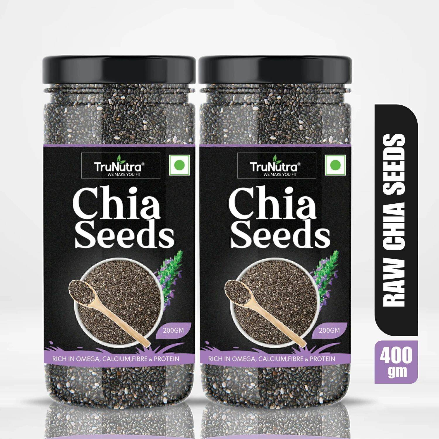 TruNutra Raw Chia Seeds authentic natural health supplements weig