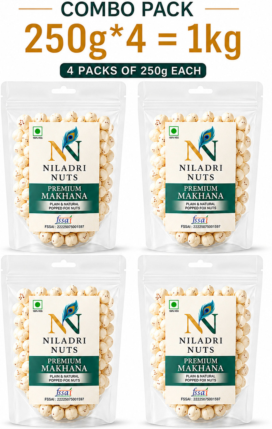 Image of niladri nuts Premium Makhana (1000 g)
