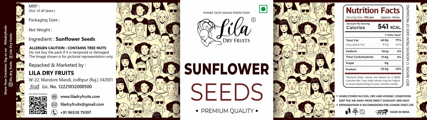 Image of lila dry fruits Sunflower seeds 500 gm Sunflower Seeds