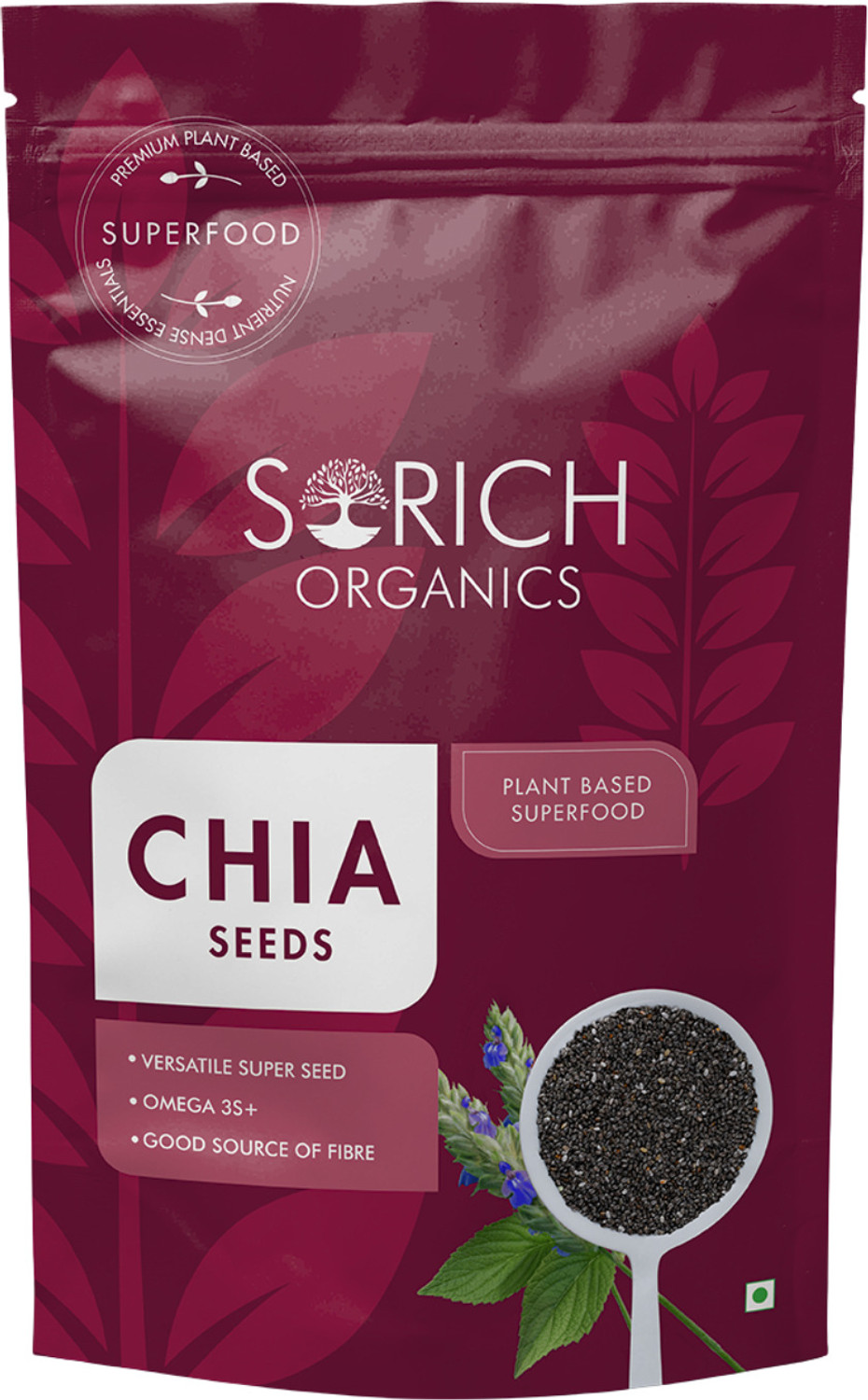 Image of Sorich Organics Raw for Weight loss, loaded with Omega 3 & Fibre, Good for Hair & Skin Chia Seeds