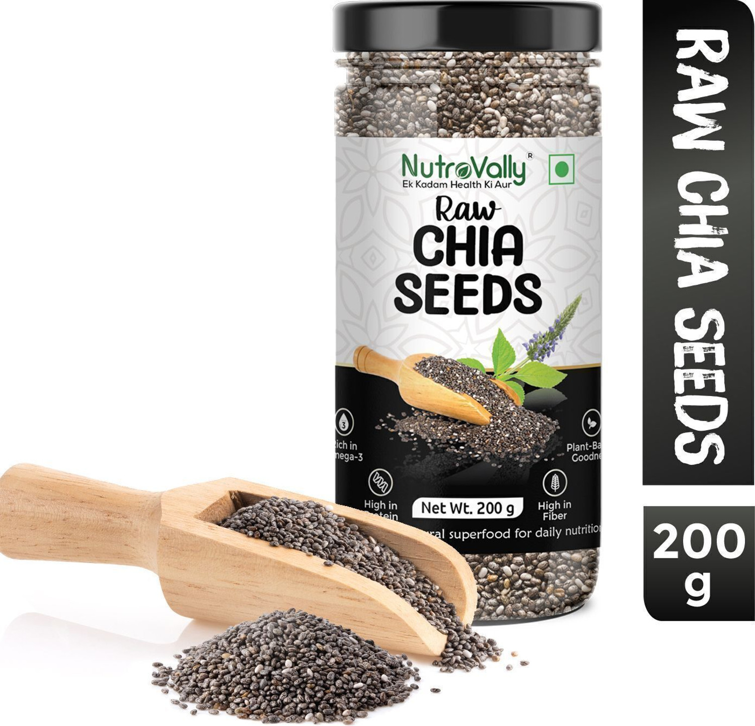 Image of NutroVally Chia & Pumpkin Seed Combo for Weight Loss|Loaded with Omega 3,Fiber & Calcium Chia Seeds, Pumpkin Seeds