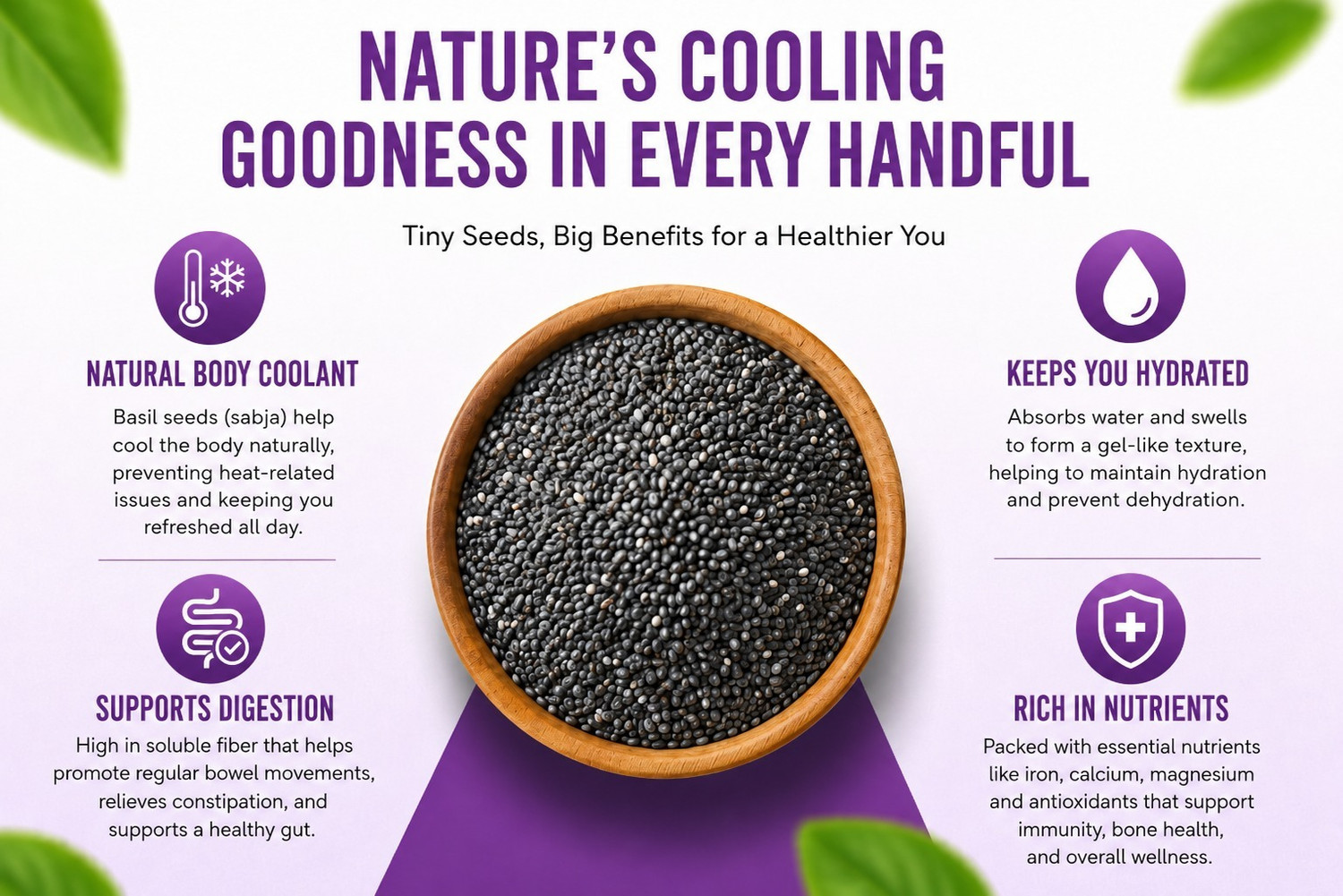 Image of Crave Naturals Basil Seeds (Sabja Seeds) | 100% Natural & Premium Quality | Rich in Fiber Basil Seeds (1 kg)