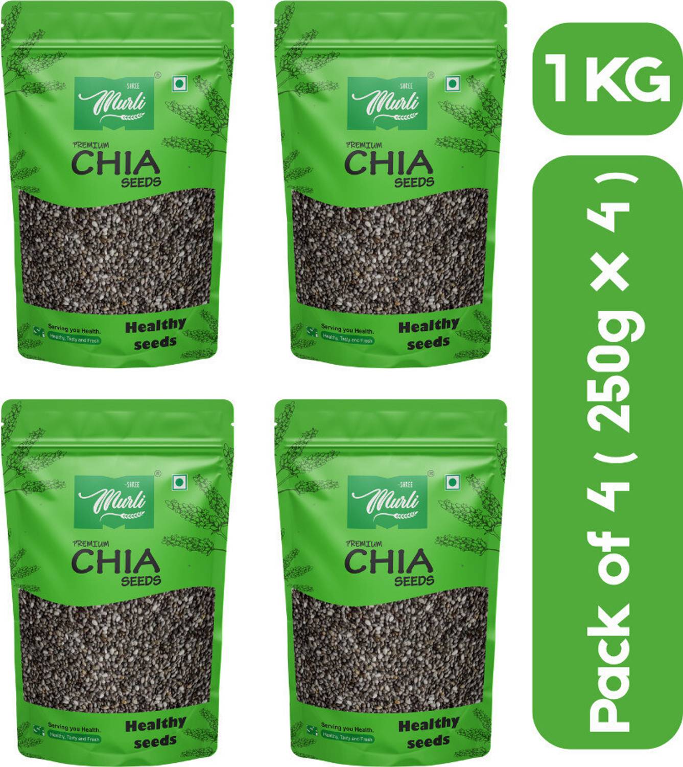 SHREE MURLI Raw Chia Seeds 1 Kg - Image 1
