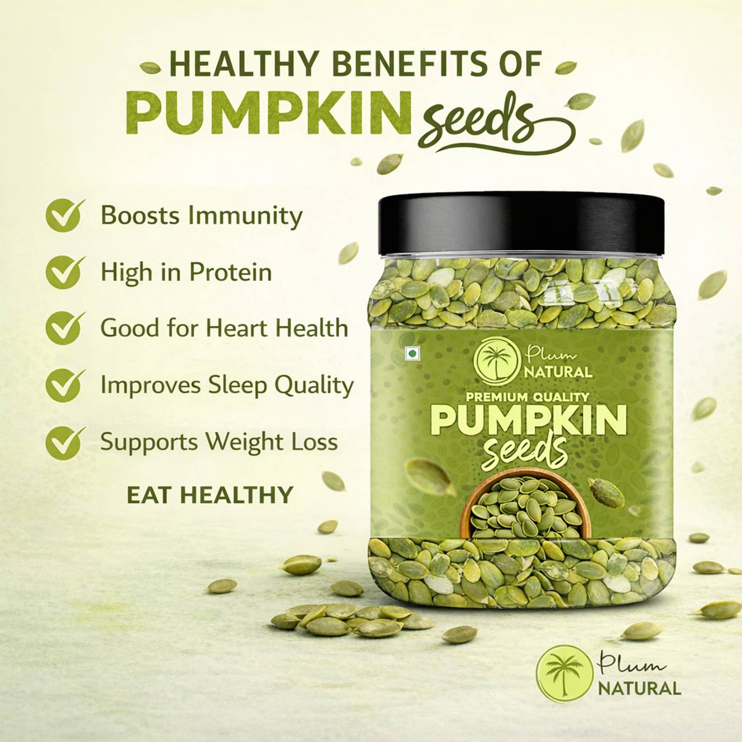 Plum Natural Edible Pumpkin Seeds - Image 3