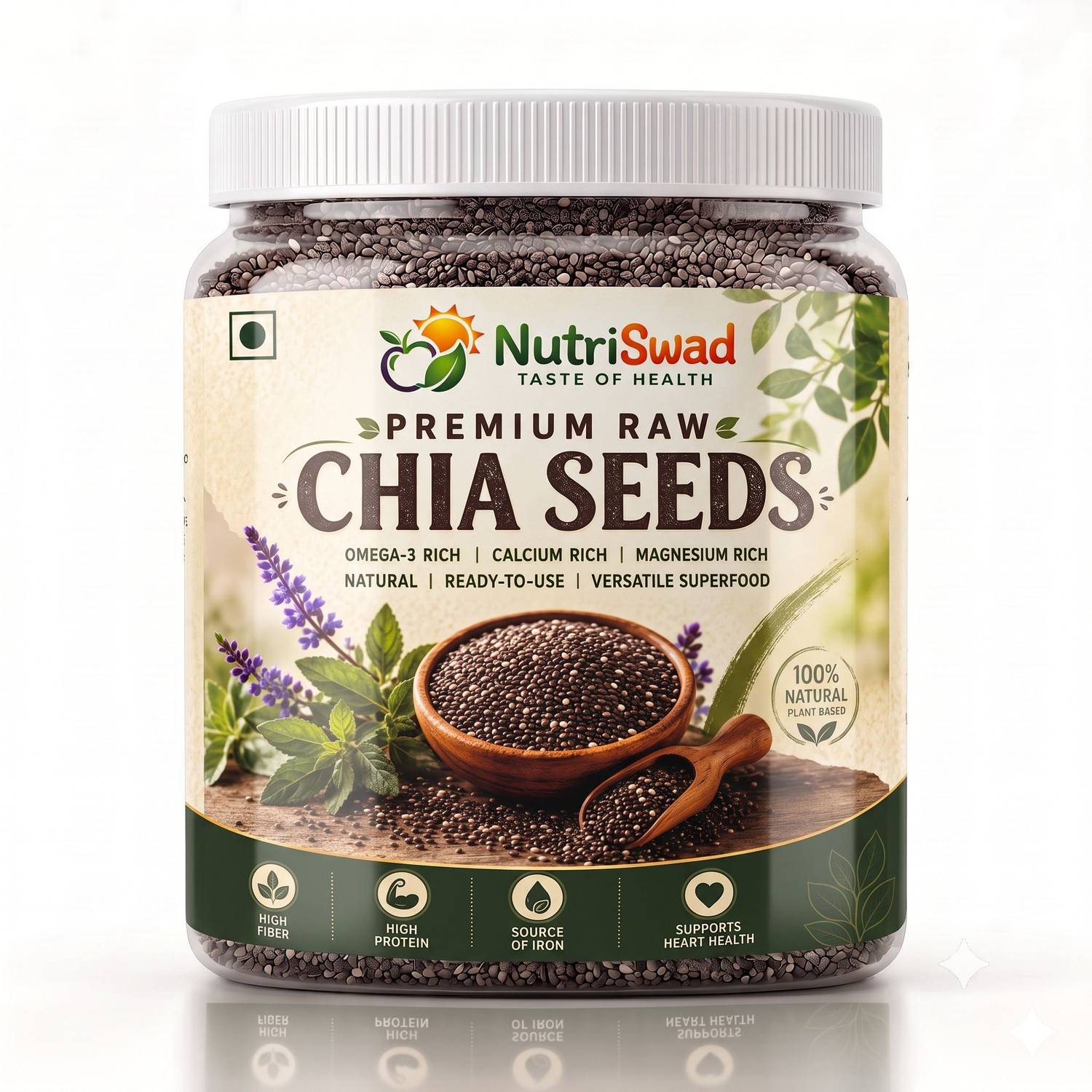 NutriSwad Premium Chia Seeds - Image 1