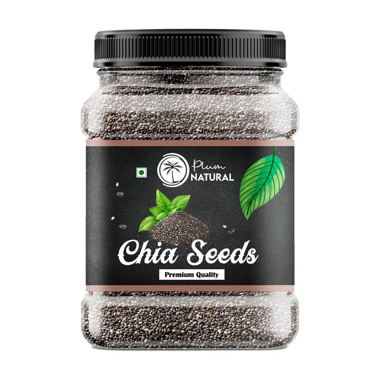 Plum Natural Edible Chia Seeds for Weight Loss Rich in Omega 3, Fiber, Calcium, Protein, Zinc Chia Seeds, Black Chia Seeds