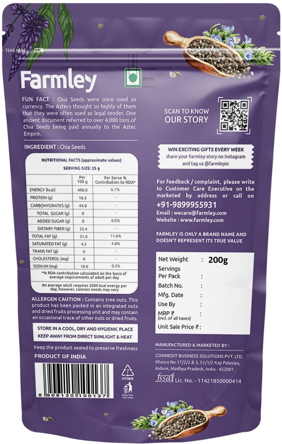Farmley Premium Chia Seeds 200g - Image 3