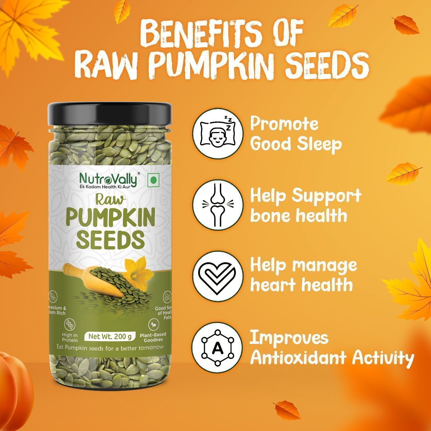 Image of NutroVally Chia & Pumpkin Seed Combo for Weight Loss|Loaded with Omega 3,Fiber & Calcium Chia Seeds, Pumpkin Seeds