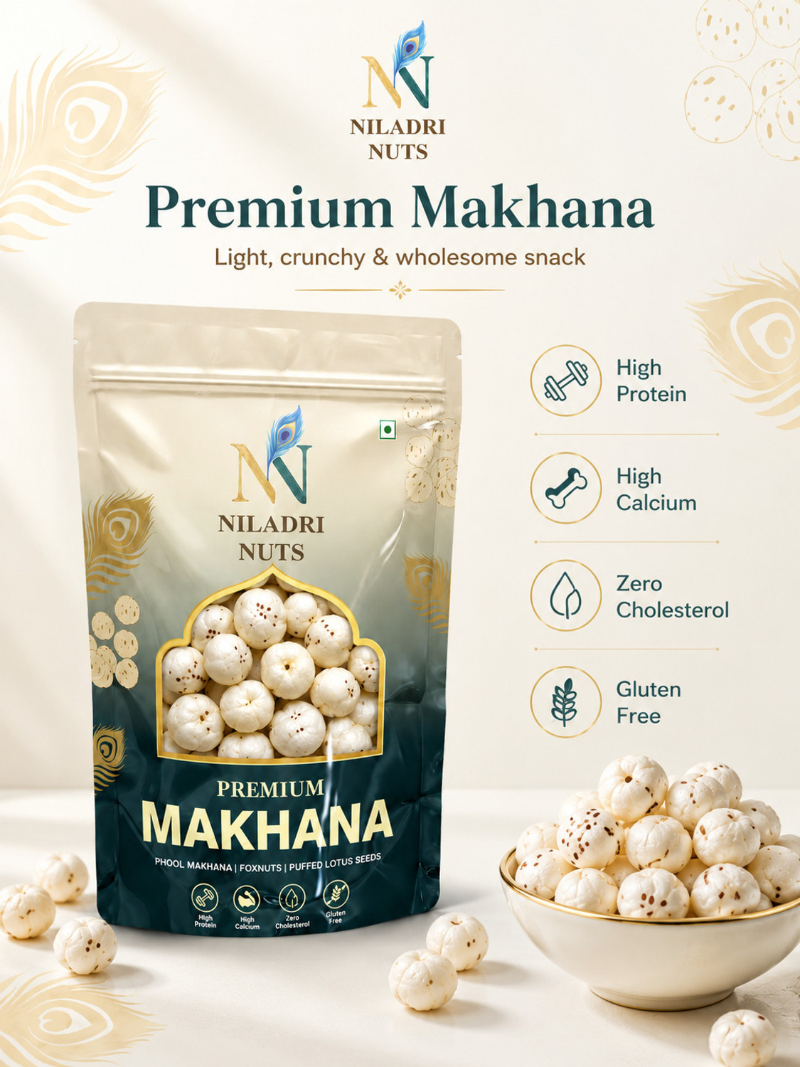 Image of niladri nuts Premium Makhana Value pack | Foxnuts | Phool Makhana | Makhana