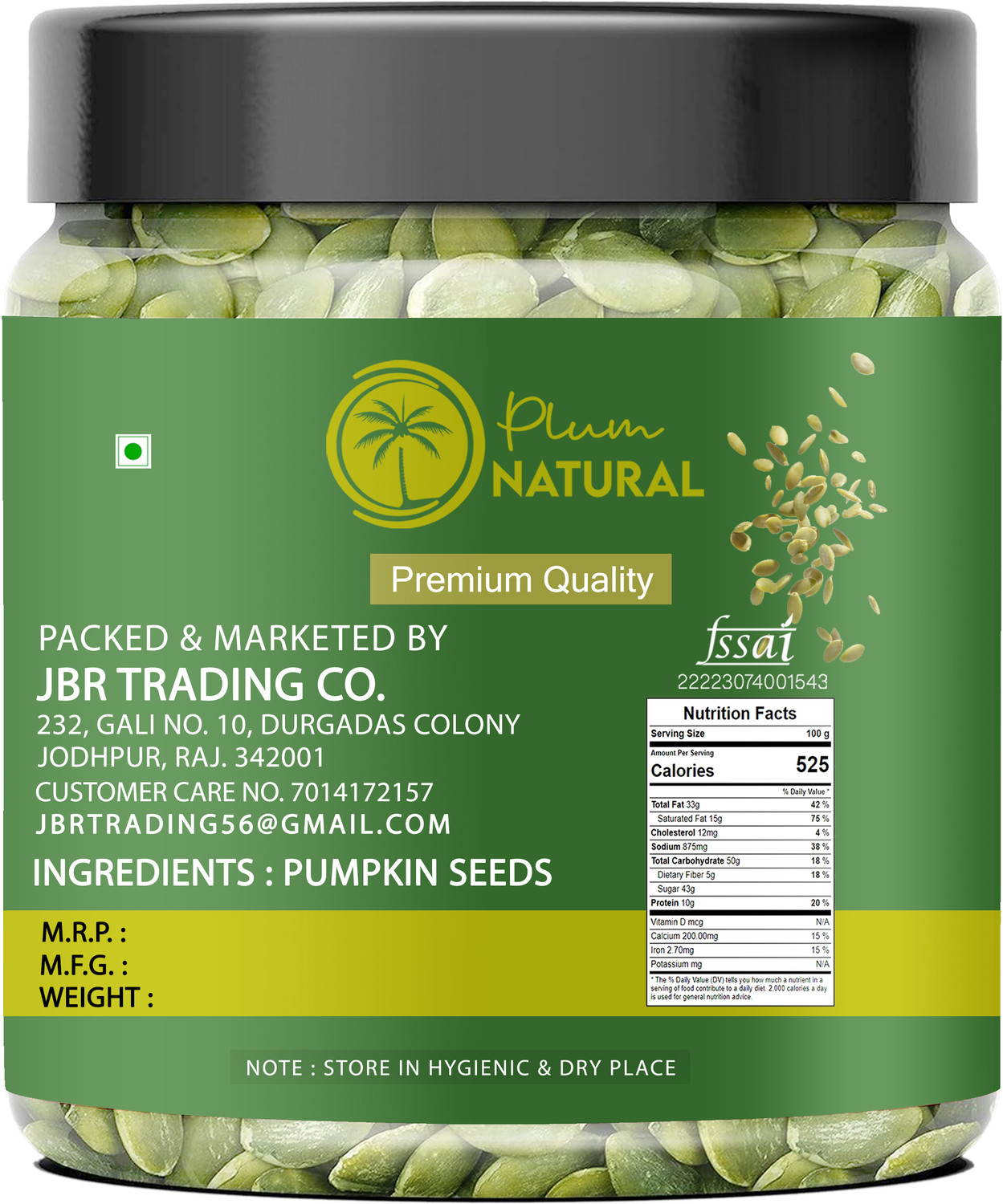Image of Plum Natural Premium Nutritious Healthy Pumpkin Seeds Dry Fruits Pumpkin Seeds