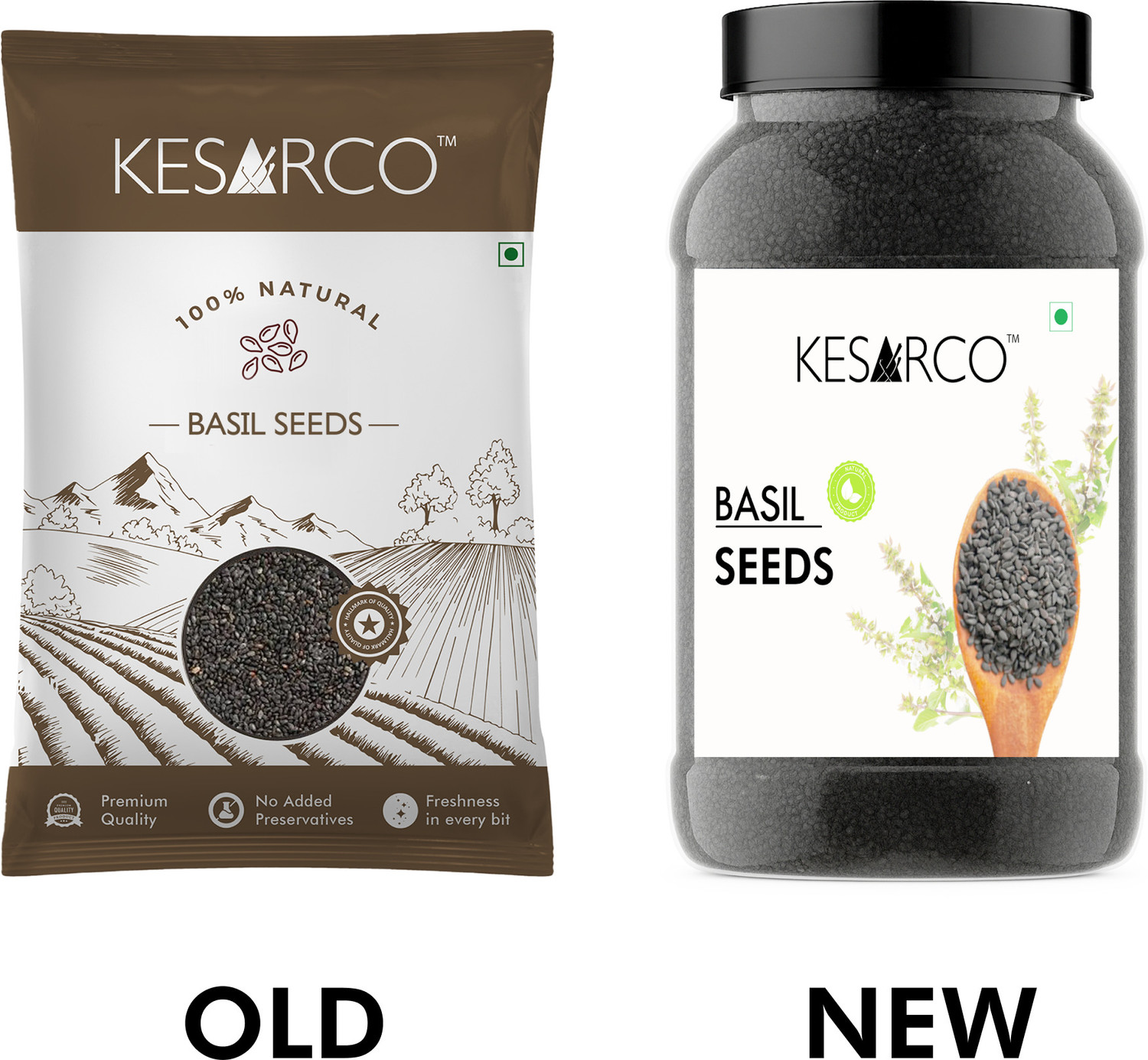 Image of KESARCO Basil Seeds - Superfood, Natural Hydration, Detox, Digestion, Sabja Seeds Basil Seeds