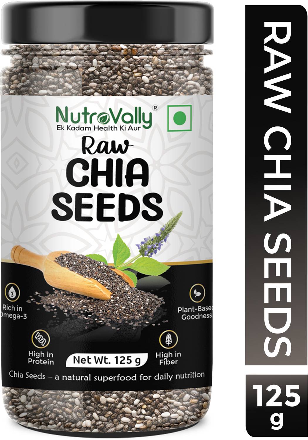 NutroVally Chia Seeds for weight Loss with Omega 3, Calcium and F