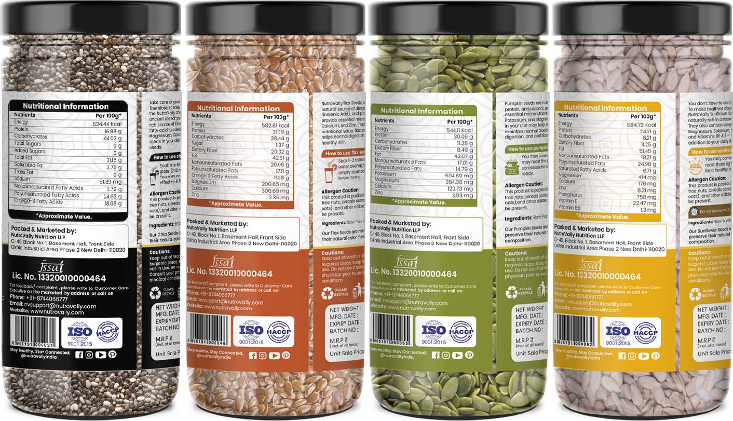 NutroVally Chia, Flax, Pumpkin & Sunflower Seeds - Image 2