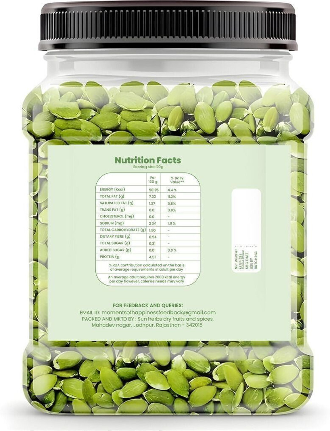 Image of M.O.H. MOMENTS OF HAPPINESS Pumpkin Seeds 500g | Premium Raw & Natural Pumpkin Seeds Pumpkin Seeds