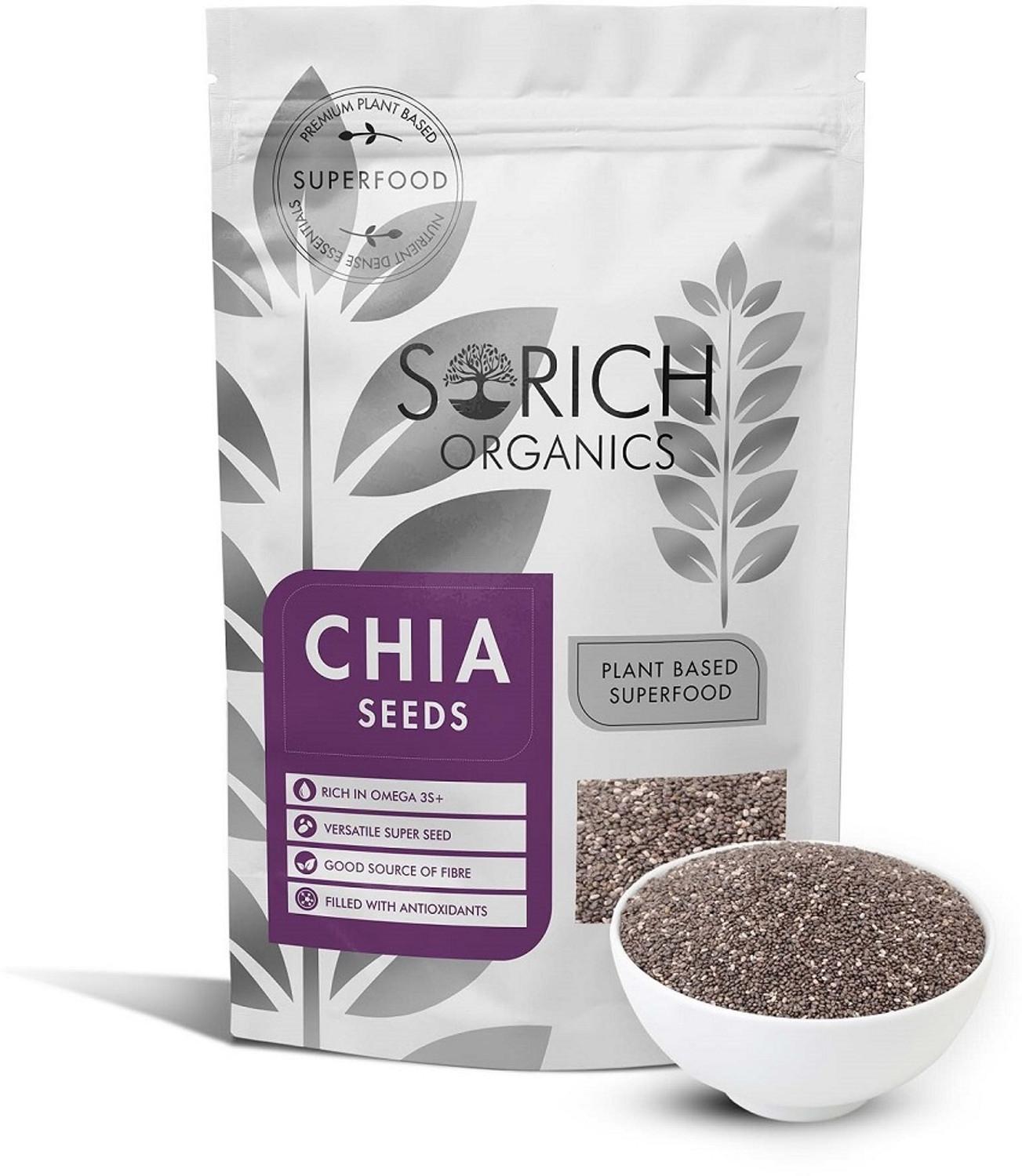Image of Sorich Organics Chia Seeds Eating Weight Loss Hair Growth Skin Healthy Snacks Chia Seeds