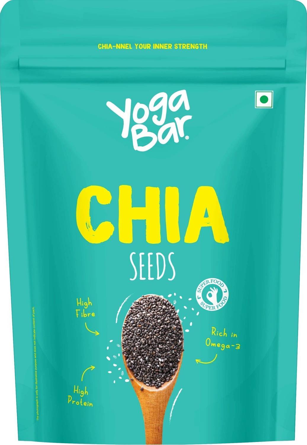 Yogabar Chia Seeds 500g | Rich in Omega-3 & Antioxidants, Gut Health & Weight Management Chia Seeds