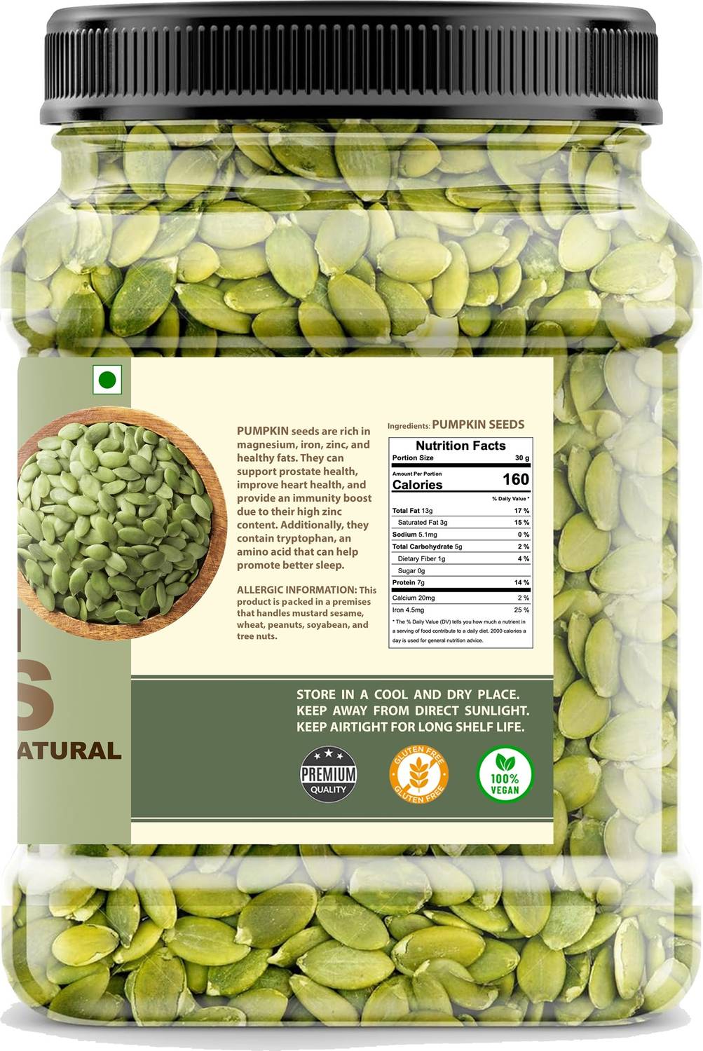HARIHARKRIDHA Pumpkin Seeds 500g Raw - Image 3