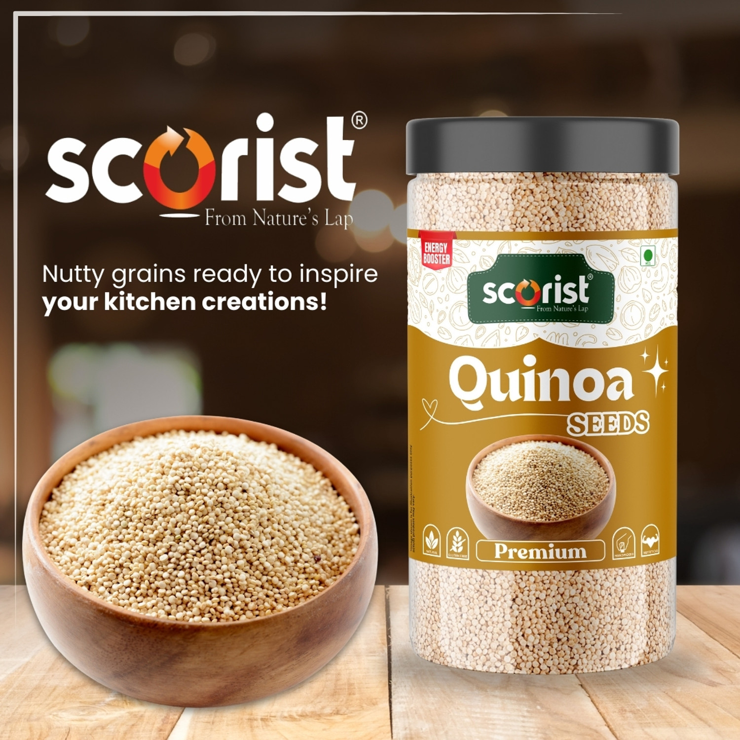 Image of Scorist Premium Natural Raw Quinoa Seeds | 400g Quinoa Seeds