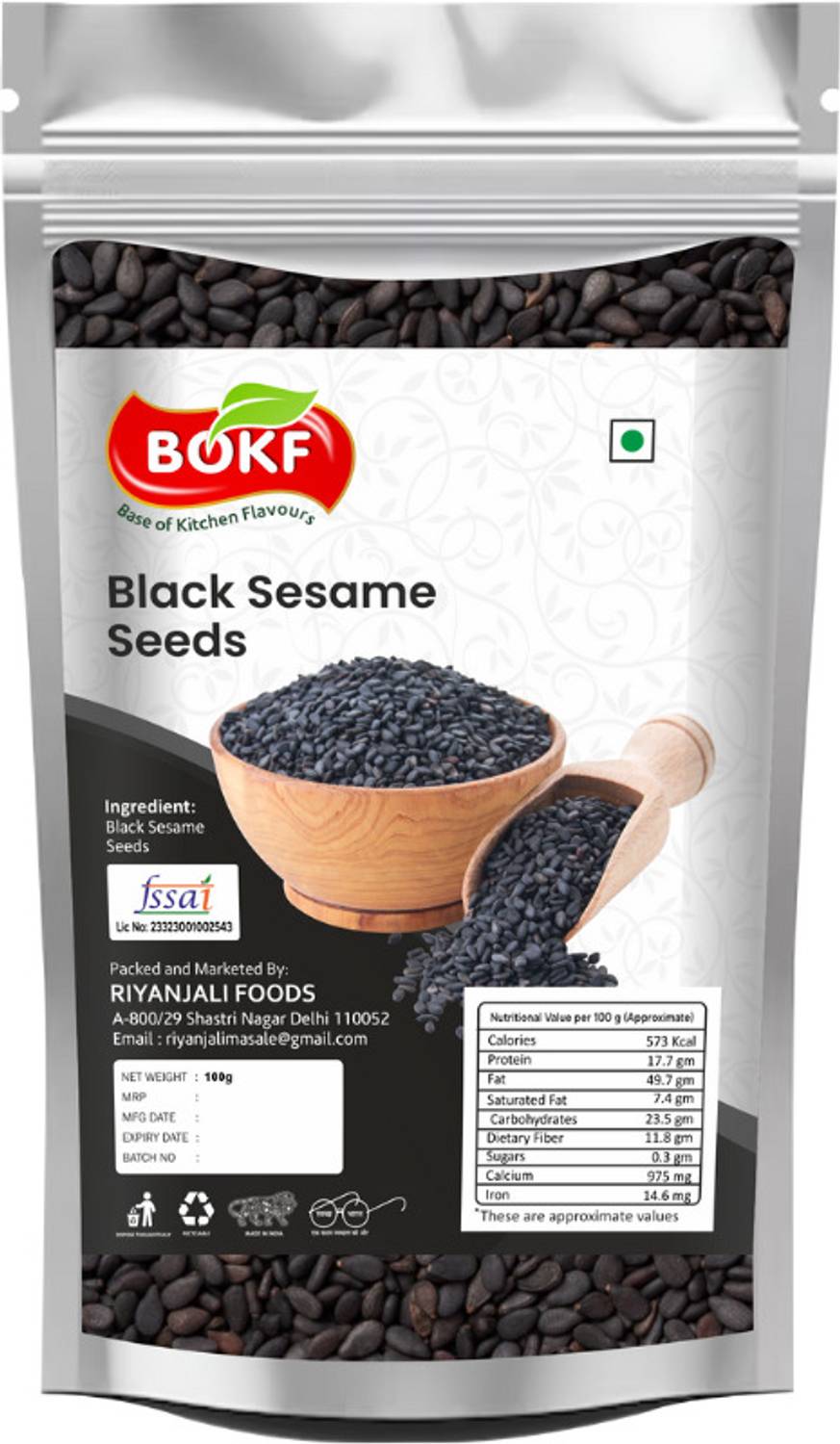 BOKF BOKF Premium Black Sesame Seeds | Kala Til Black Sesame Seeds