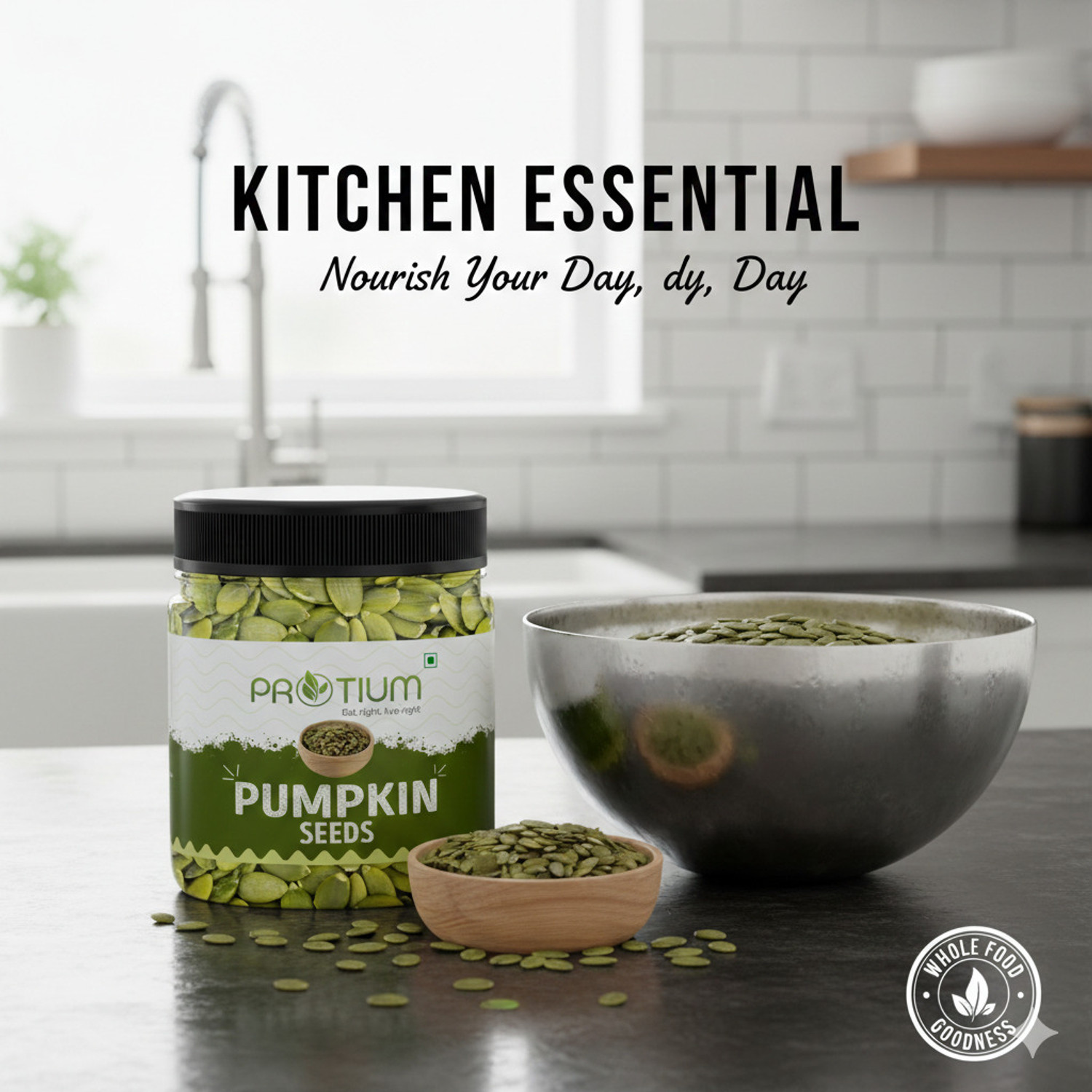 Image of PROTIUM Pumpkin Seeds | Raw Edible Seeds | Rich in Magnesium & Antioxidants Pumpkin Seeds