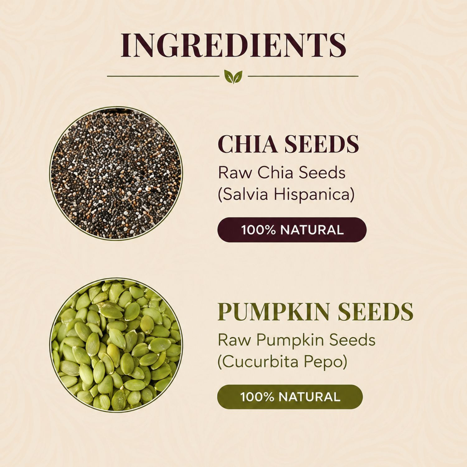 Image of Nutri Hut Chia Seeds & Pumpkin Seeds for Eating, Healthy Diet Immunity Booster, Fiber Rich Pumpkin Seeds, Chia Seeds