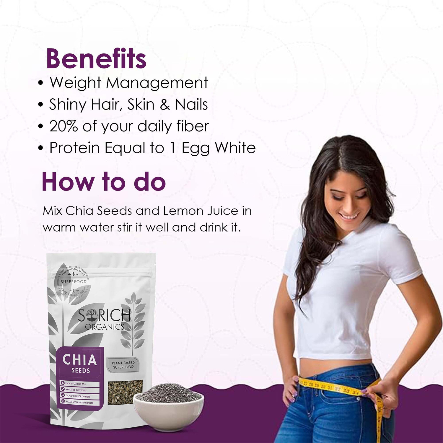 Image of Sorich Organics Raw Chia Seeds for Weight Loss Chia Seeds for Eating Unroasted Chia Seeds