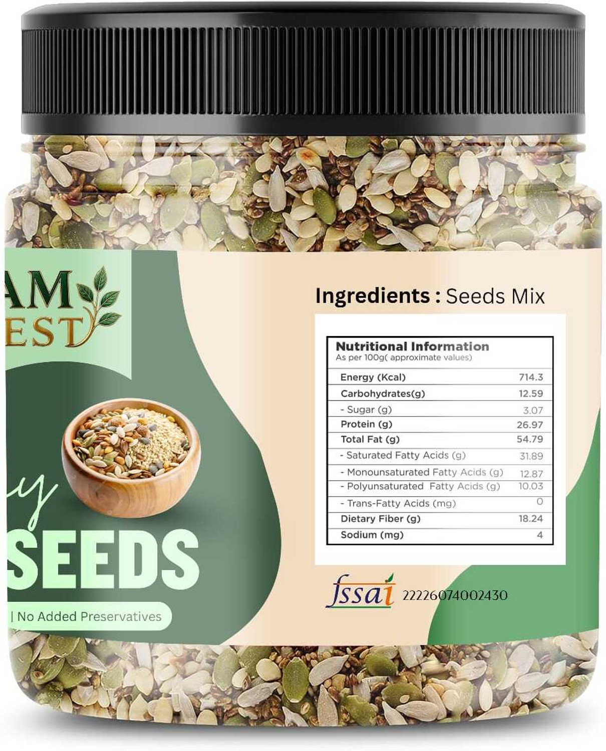 Image of SHYAM HARVEST Mix seeds Basil Seeds, Black Cumin Seeds, Black Chia Seeds, Alphalpha Seeds, Brown Flax Seeds, Brown Chia Seeds, Breadfruit Seeds, Chia Seeds, Cumin Seeds, Cucumber Seeds