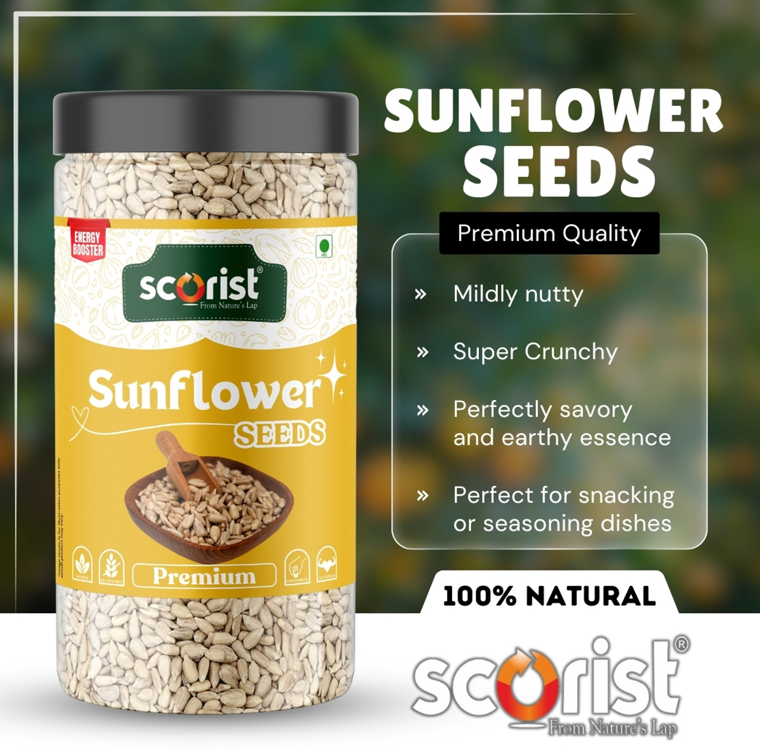 Image of Scorist Premium Raw Sunflower Seeds | 400g Sunflower Seeds