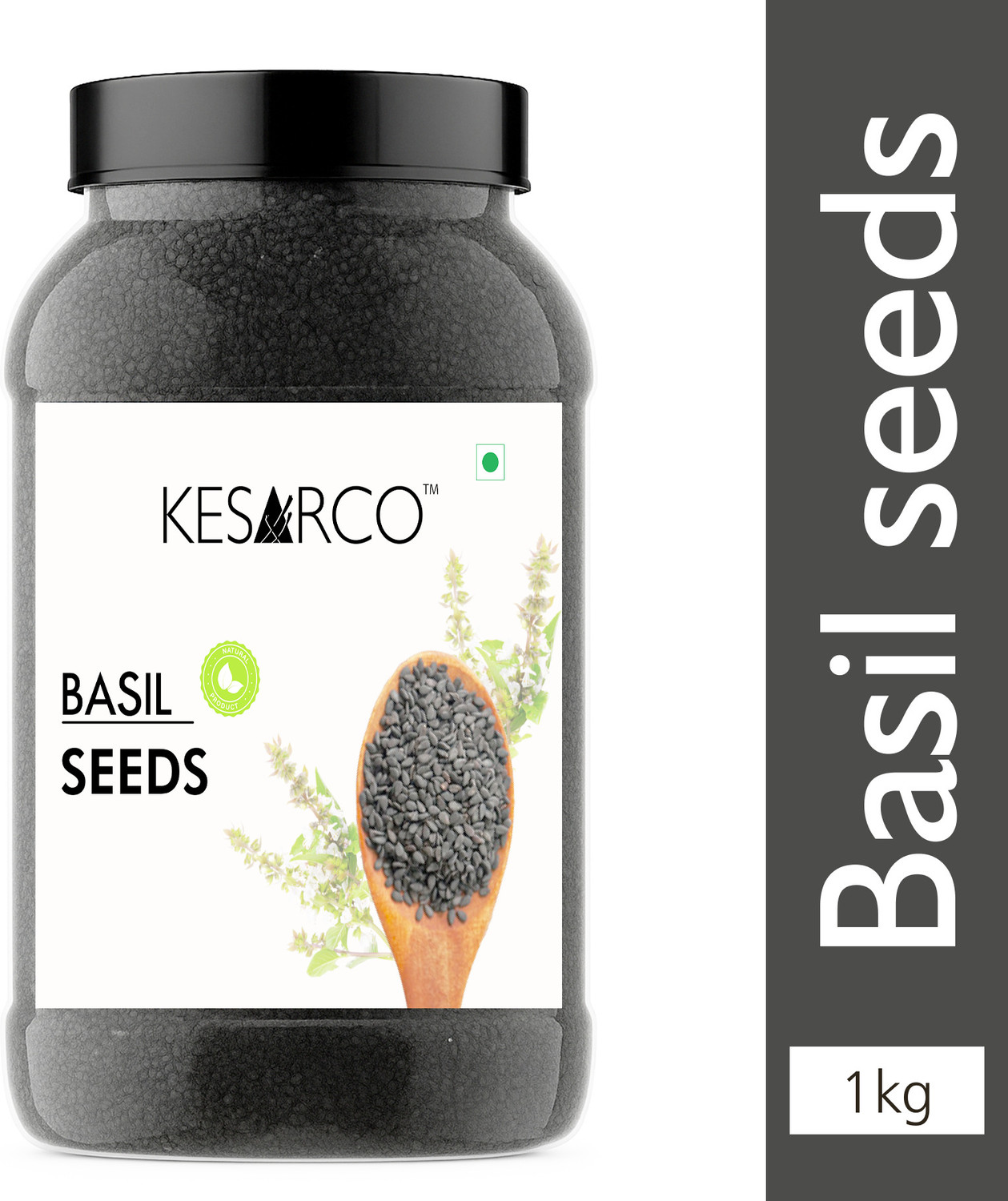 Image of KESARCO Basil Seeds - Superfood, Natural Hydration, Detox, Digestion, Sabja Seeds Basil Seeds