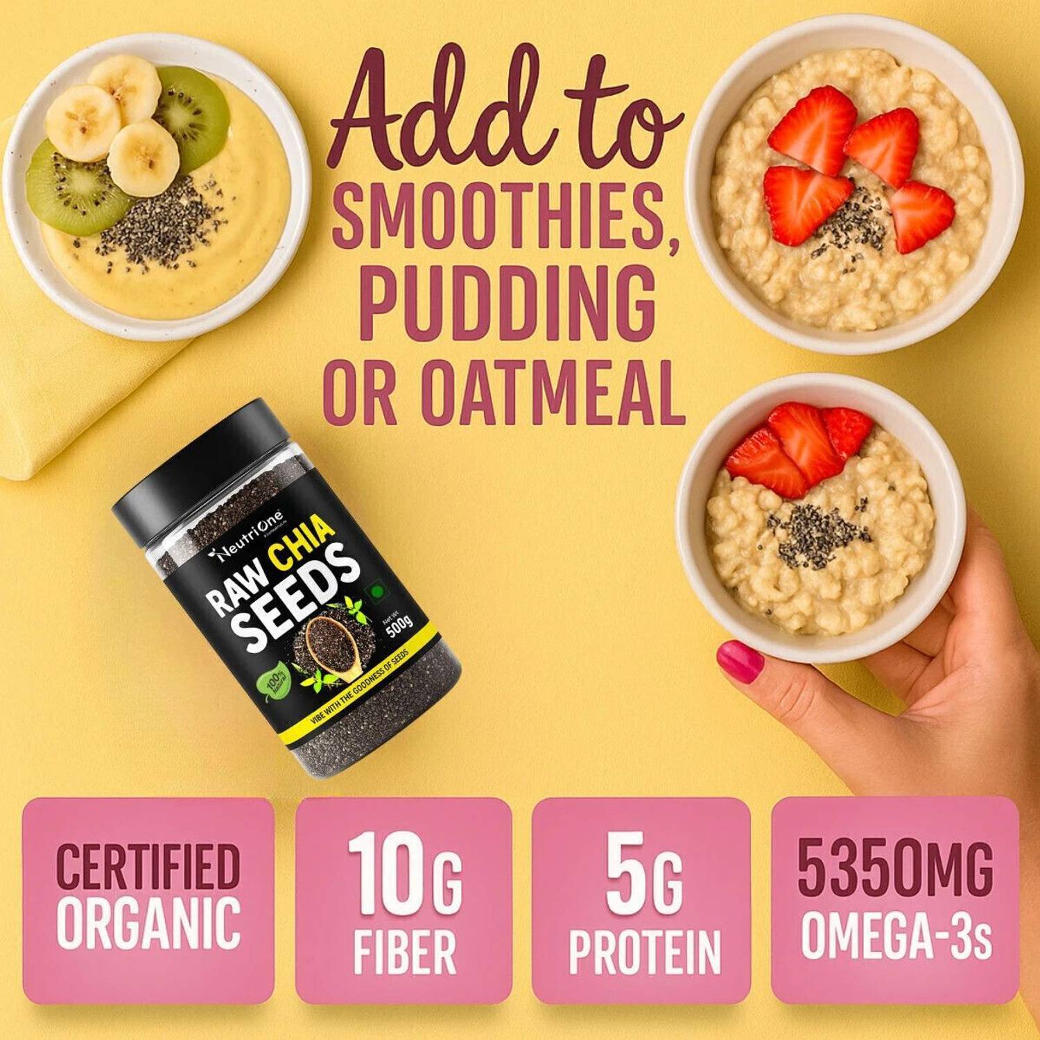 NeutriOne Raw Chia Seeds 240g - Image 3