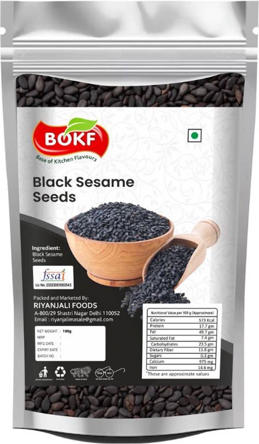 BOKF Kala Til With Pack Of Antioxidant Black Sesame Seeds