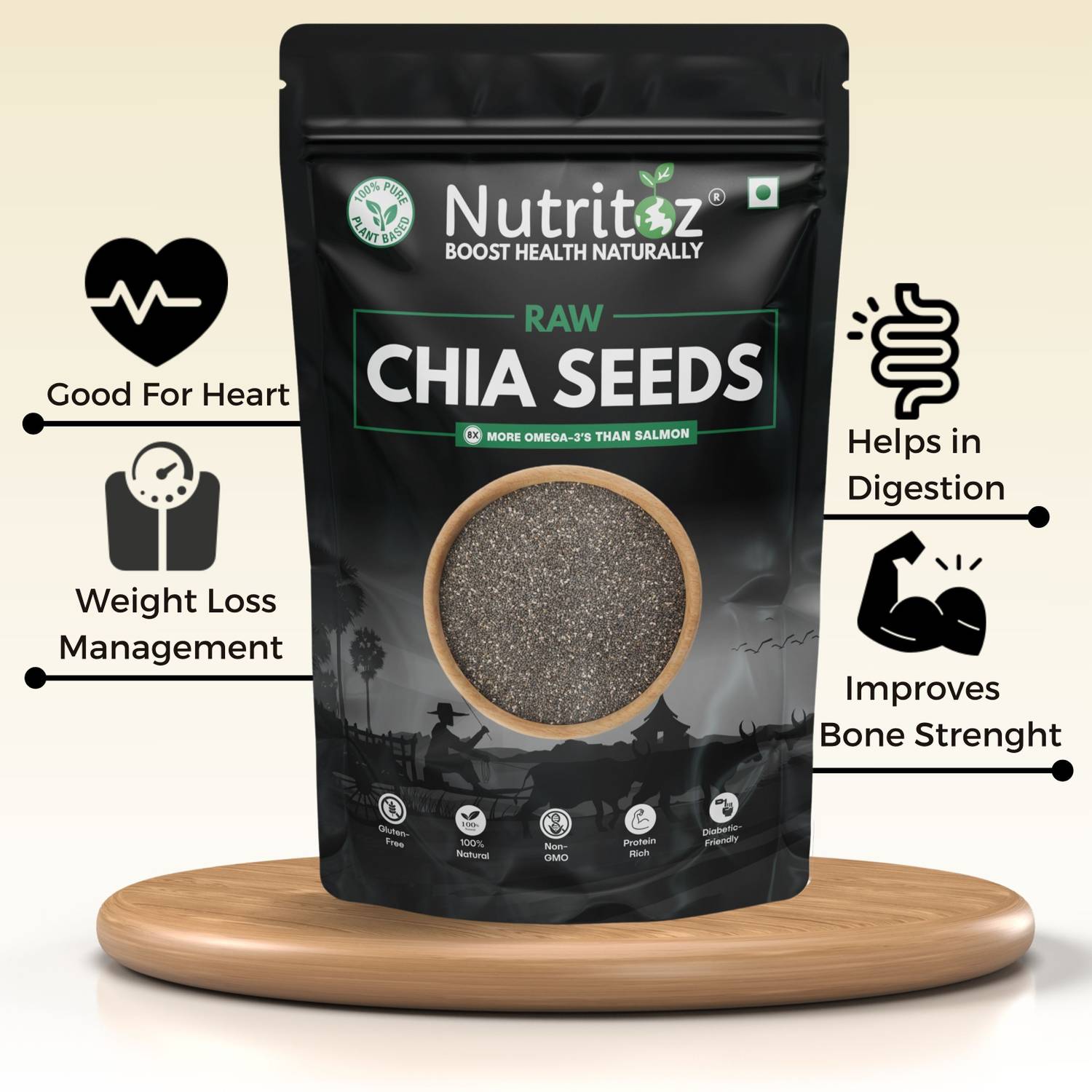 Nutritoz Premium Seeds 1 Kg Combo Pack Pack of 4 - Image 4