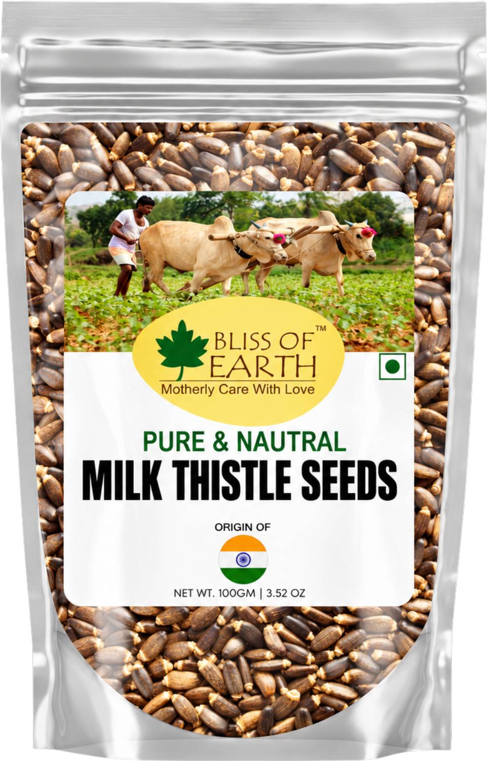 Bliss of Earth Milk Thistle Seeds Organic for Guts Health & Boost Immunity, High in Protein Milk Thistle Seeds