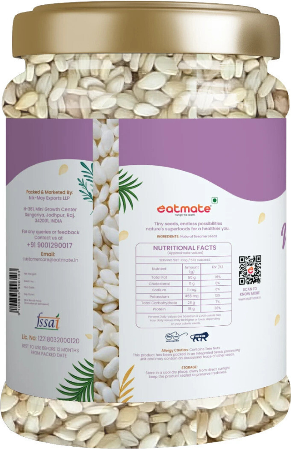 Image of Eatmate Premium Natural sesame Seeds|Till| Super Food Sesame Seeds