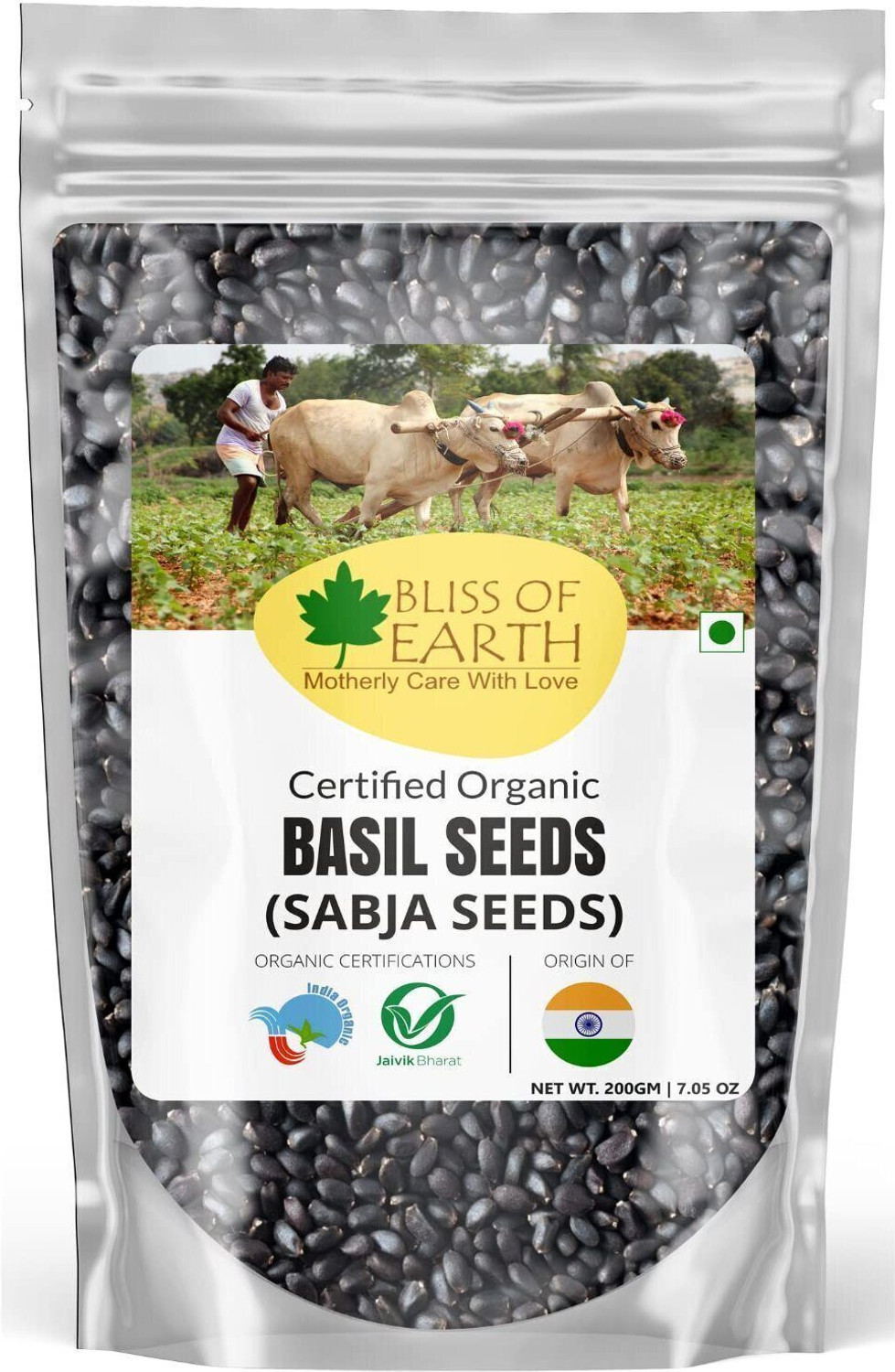 Image of Bliss of Earth Basil Seeds Sabj Seeds Tukmaria Seeds Fibre & Omega-3 Rich for weight loss Basil Seeds