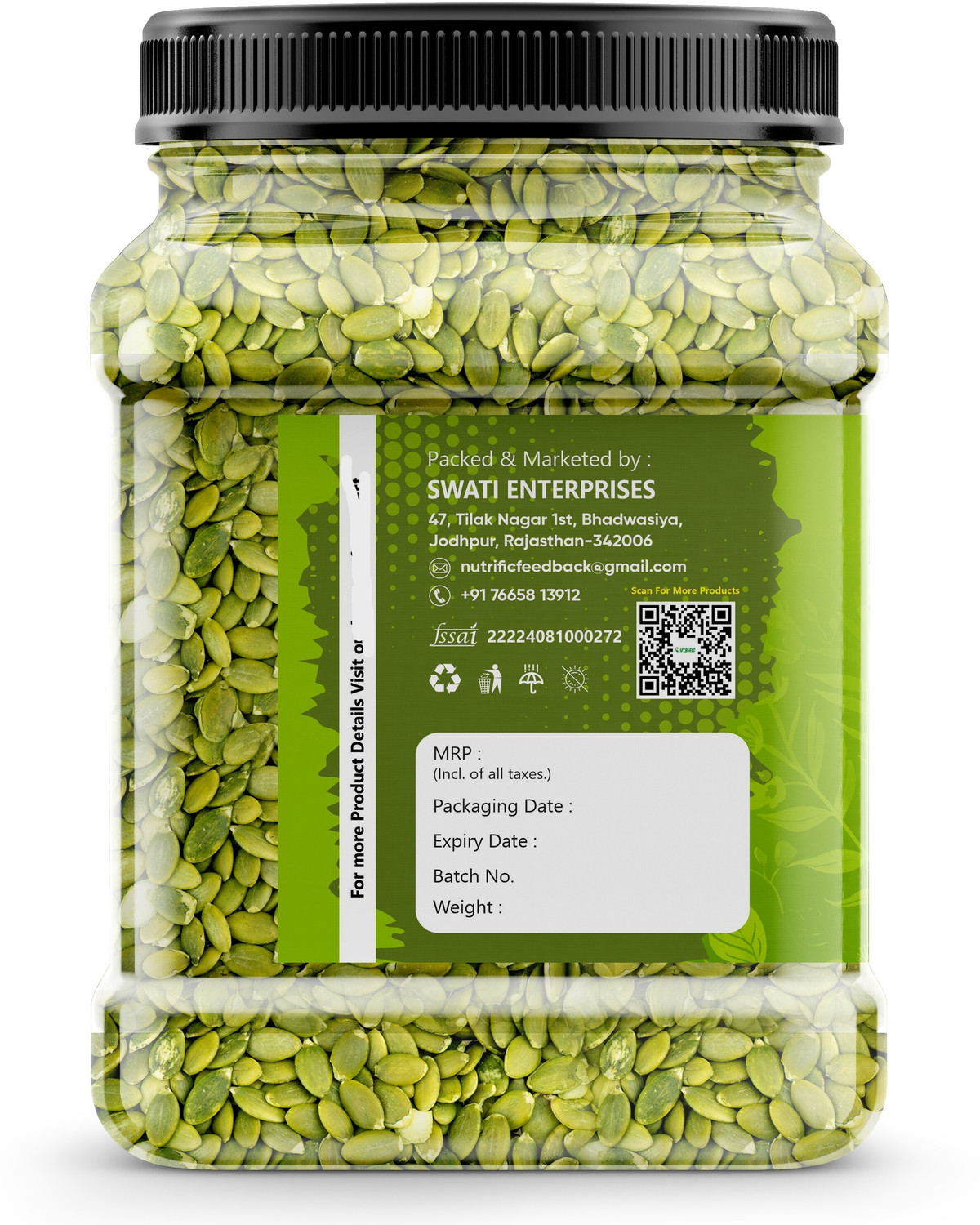 Image of Nutrific Pumpkin Seeds | Raw | Fiber and Protein Rich | Healthy Pumpkin Seeds
