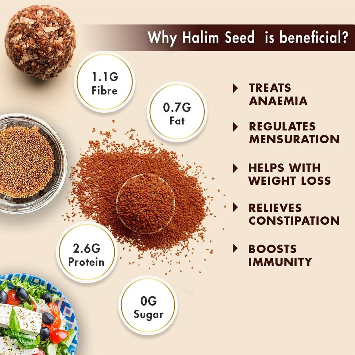 Image of Classic Nuts Premium Halim Seeds (Garden Cress) | Natural Iron Rich Super Seeds | Fresh Taste Garden Cress Seeds